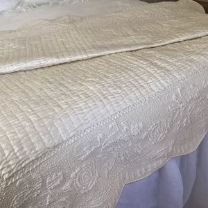Vintage Pine Cone Hill Fanny Matelasse Quilted Twin Coverlet Annie Selke